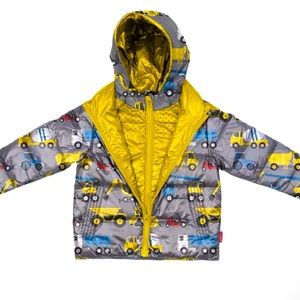 Car seat safe, crash tested, 100% down coat.